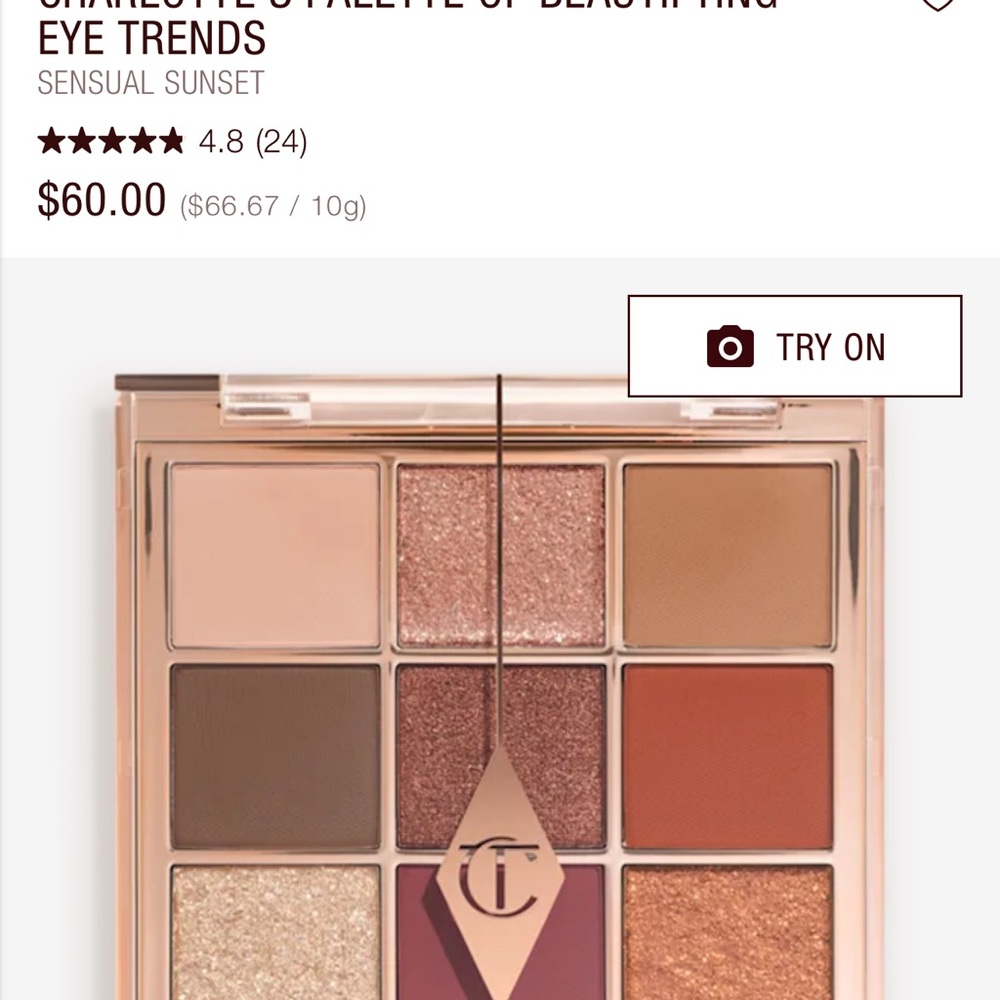 Charlotte Tilbury Luxury Eyeshadow Palette - sensual sunset. Retail 60$